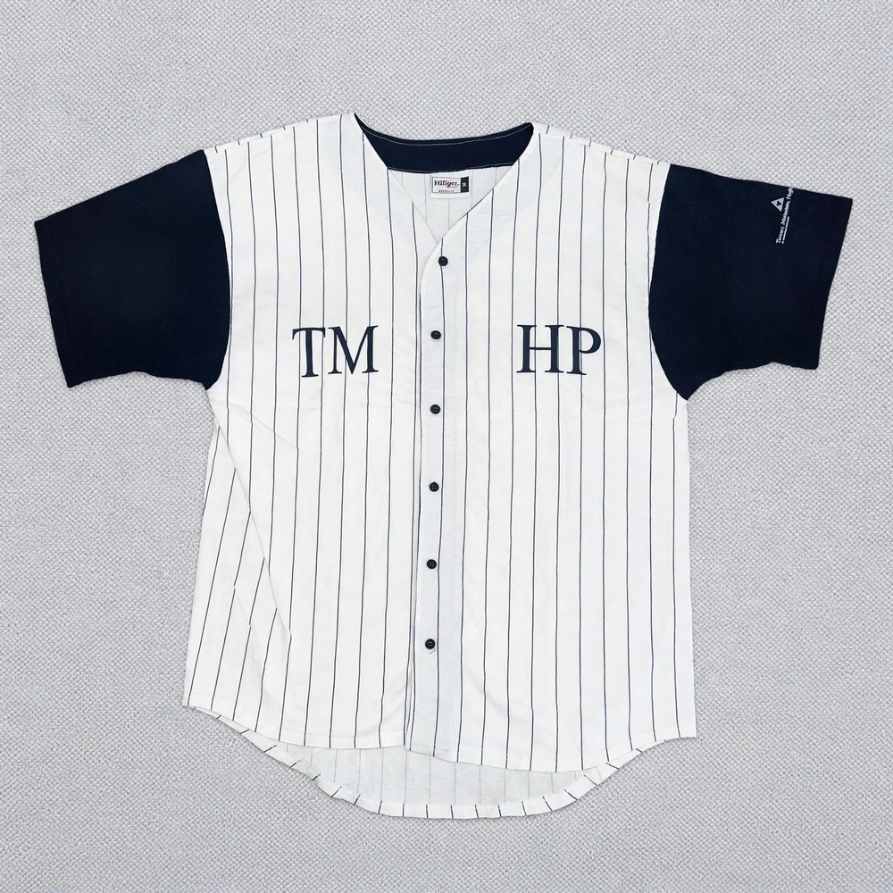 Badger Sport Pinstripe Baseball Jersey TM HP White Navy Men's XL